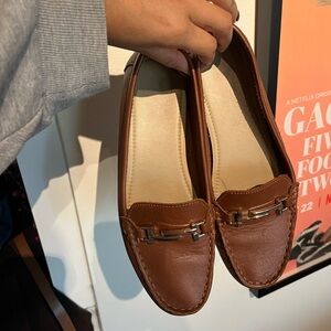 Brown Leather COACH Loafers